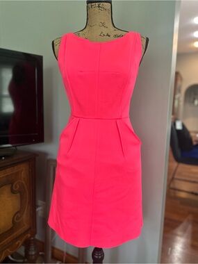 Milly Neon Pink Sleeveless Sheath Dress. Retail $295.